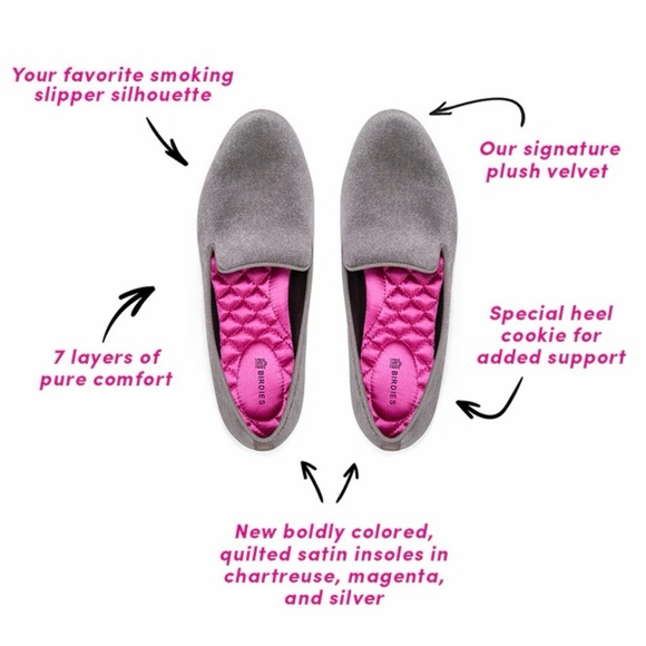 Birdies Shoes - • Birdies • Women’s Starling Silver Velvet Slip On Shoes Gray
6.5